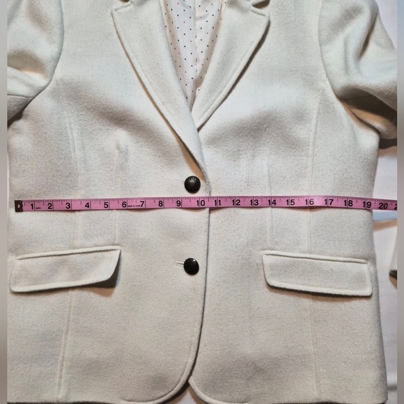 ​Talbots Petites Cream Wool Blend Two-Button Blazer - Ivory - Size 16P - Picture 5 of 8